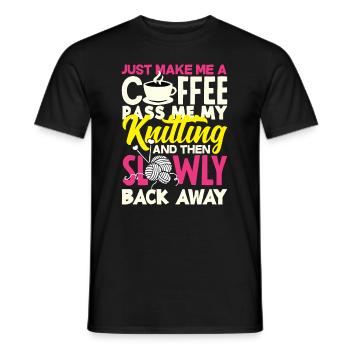 Funny Knitting Knitting Needle Gift - Men's T-Shirt - black - Front - AI Model Male 178 light (178cm)