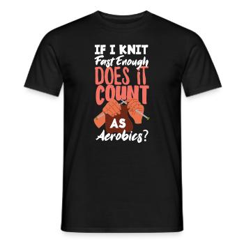 Drôle de tricot à l’aiguille à tricoter cadeau - T-shirt homme - noir - Devant - AI Model Male 178 light (178cm)