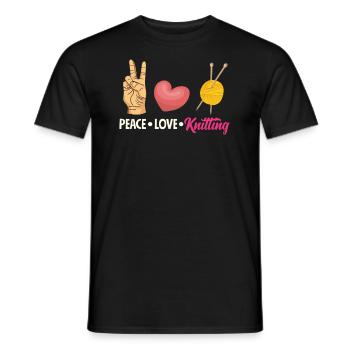 Funny Knitting Knitting Needle Gift - Men's T-Shirt - black - Front - AI Model Male 178 light (178cm)