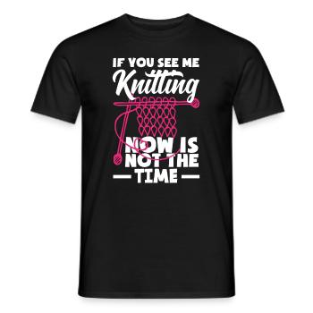 Funny Knitting Knitting Needle Gift - Men's T-Shirt - black - Front - AI Model Male 178 light (178cm)