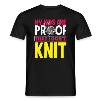 Drôle de tricot à l’aiguille à tricoter cadeau - T-shirt homme - noir - Devant - AI Model Male 178 light (178cm)
