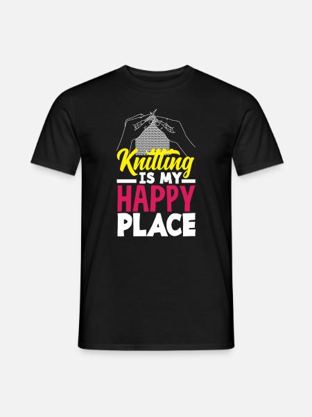 Funny Knitting Knitting Needle Gift - Men's T-Shirt - black