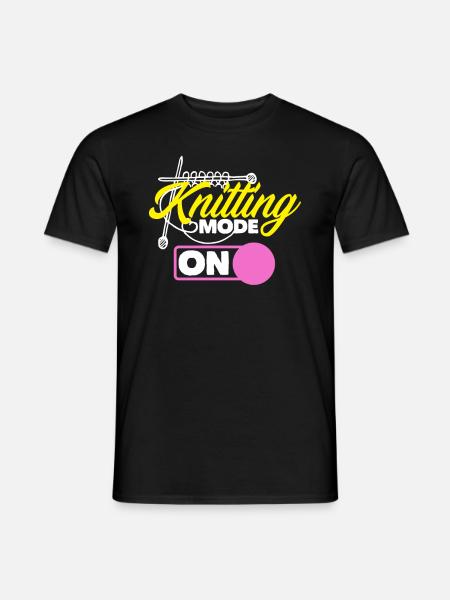 Lustiges Stricken Stricknadel Geschenk - Männer T-Shirt - Schwarz