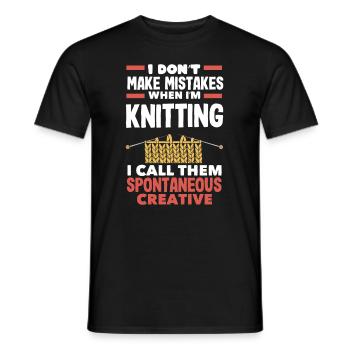 Lustiges Stricken Stricknadel Geschenk - Männer T-Shirt - Schwarz - Vorne - AI Model Male 178 light (178cm)