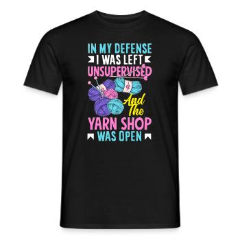 Drôle de tricot à l’aiguille à tricoter cadeau - T-shirt homme - noir - Devant - AI Model Male 178 light (178cm)