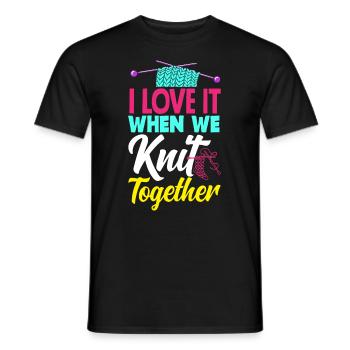 Funny Knitting Knitting Needle Gift - Men's T-Shirt - black - Front - AI Model Male 178 light (178cm)