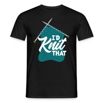 Drôle de tricot à l’aiguille à tricoter cadeau - T-shirt homme - noir - Devant - AI Model Male 178 light (178cm)