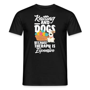 Funny Knitting Knitting Needle Gift - Men's T-Shirt - black - Front - AI Model Male 178 light (178cm)