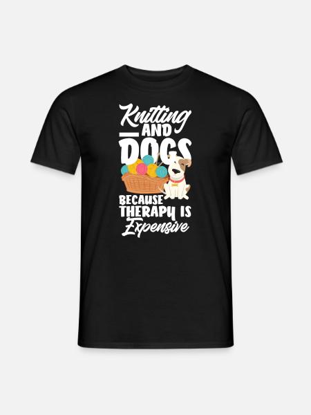 Funny Knitting Knitting Needle Gift - Men's T-Shirt - black