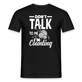 Drôle de tricot à l’aiguille à tricoter cadeau - T-shirt homme - noir - Devant - AI Model Male 178 light (178cm)