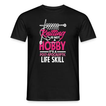 Lustiges Stricken Stricknadel Geschenk - Männer T-Shirt - Schwarz - Vorne - AI Model Male 178 light (178cm)