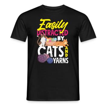 Drôle de tricot à l’aiguille à tricoter cadeau - T-shirt homme - noir - Devant - AI Model Male 178 light (178cm)