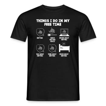 Lustiges Stricken Stricknadel Geschenk - Männer T-Shirt - Schwarz - Vorne - AI Model Male 178 light (178cm)