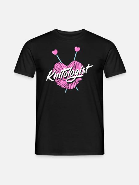 Funny Knitting Knitting Needle Gift - Men's T-Shirt - black