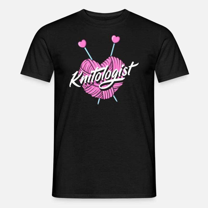 Lustiges Stricken Stricknadel Geschenk - Männer T-Shirt - Schwarz
