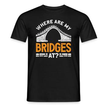 Bridge Construction and Bridge Engineer - Men's T-Shirt - black - Front - AI Model Male 178 light (178cm)