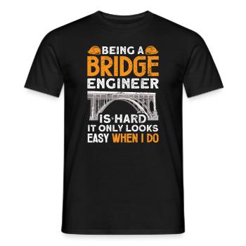 Bridge Construction and Bridge Engineer - Men's T-Shirt - black - Front - AI Model Male 178 light (178cm)