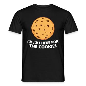 Je suis juste là pour les biscuits - T-shirt homme - noir - Devant - AI Model Male 178 light (178cm)