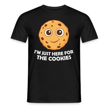 Je suis juste là pour les biscuits - T-shirt homme - noir - Devant - AI Model Male 178 light (178cm)