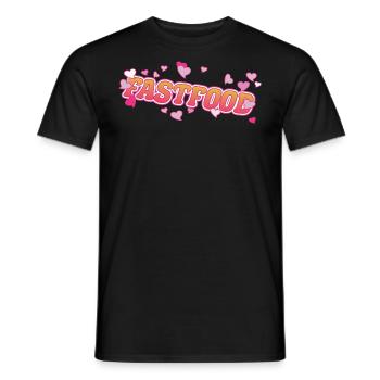 Restauration rapide avec des cœurs, j’adore la restauration rapide - T-shirt homme - noir - Devant - AI Model Male 178 light (178cm)