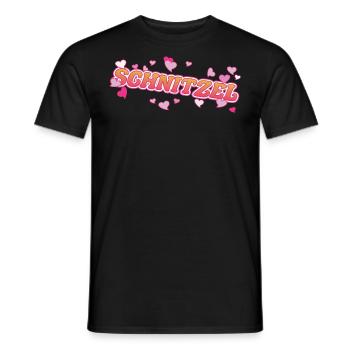 Escalope fraîche avec motif de cœurs roses - T-shirt homme - noir - Devant - AI Model Male 178 light (178cm)