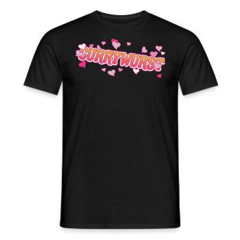 Currywurst cool avec motif de cœurs roses - T-shirt homme - noir - Devant - AI Model Male 178 light (178cm)