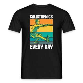 Calisthenics Training Fitness Workout - Men's T-Shirt - black - Front - AI Model Male 178 light (178cm)