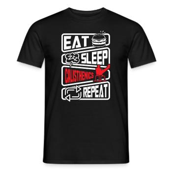 Calisthenics Training Fitness Workout - Men's T-Shirt - black - Front - AI Model Male 178 light (178cm)