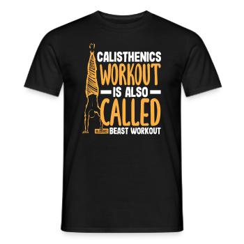 Calisthenics Training Fitness Workout - Men's T-Shirt - black - Front - AI Model Male 178 light (178cm)