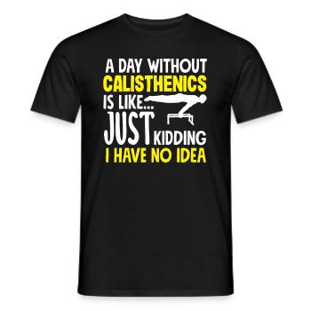 Calisthenics Training Fitness Workout - Men's T-Shirt - black - Front - AI Model Male 178 light (178cm)