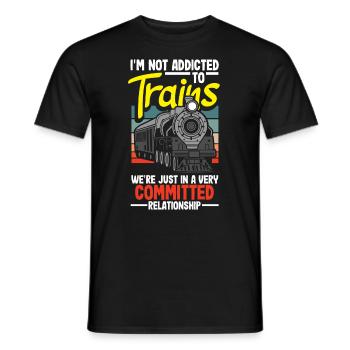 Drôle de Train amant Trains Locomotive cadeau - T-shirt homme - noir - Devant - AI Model Male 178 light (178cm)