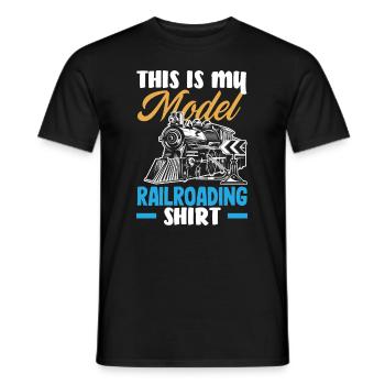 Drôle de Train amant Trains Locomotive cadeau - T-shirt homme - noir - Devant - AI Model Male 178 light (178cm)