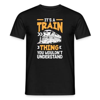 Drôle de Train amant Trains Locomotive cadeau - T-shirt homme - noir - Devant - AI Model Male 178 light (178cm)