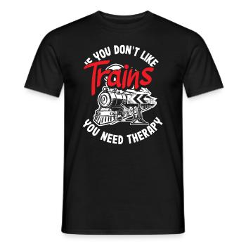 Drôle de Train amant Trains Locomotive cadeau - T-shirt homme - noir - Devant - AI Model Male 178 light (178cm)
