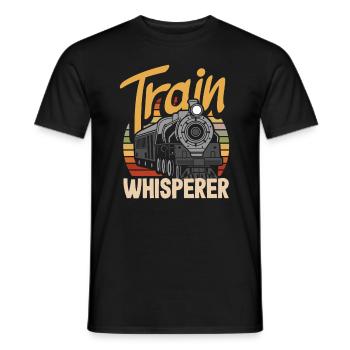 Drôle de Train amant Trains Locomotive cadeau - T-shirt homme - noir - Devant - AI Model Male 178 light (178cm)