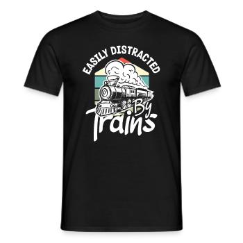 Drôle de Train amant Trains Locomotive cadeau - T-shirt homme - noir - Devant - AI Model Male 178 light (178cm)