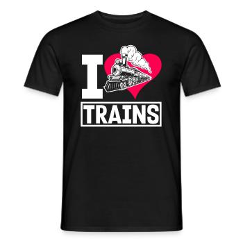 Drôle de Train amant Trains Locomotive cadeau - T-shirt homme - noir - Devant - AI Model Male 178 light (178cm)