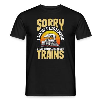 Drôle de Train amant Trains Locomotive cadeau - T-shirt homme - noir - Devant - AI Model Male 178 light (178cm)