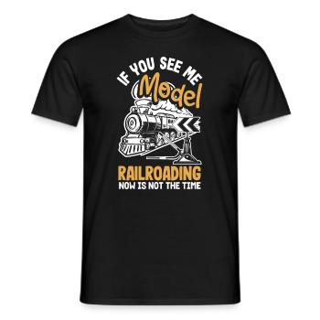 Drôle de Train amant Trains Locomotive cadeau - T-shirt homme - noir - Devant - AI Model Male 178 light (178cm)