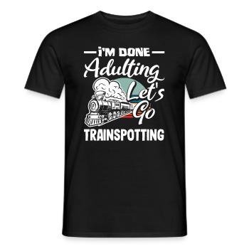 Drôle de Train amant Trains Locomotive cadeau - T-shirt homme - noir - Devant - AI Model Male 178 light (178cm)