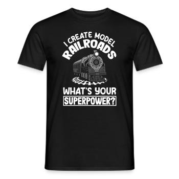 Drôle de Train amant Trains Locomotive cadeau - T-shirt homme - noir - Devant - AI Model Male 178 light (178cm)