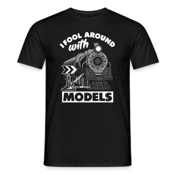 Drôle de Train amant Trains Locomotive cadeau - T-shirt homme - noir - Devant - AI Model Male 178 light (178cm)