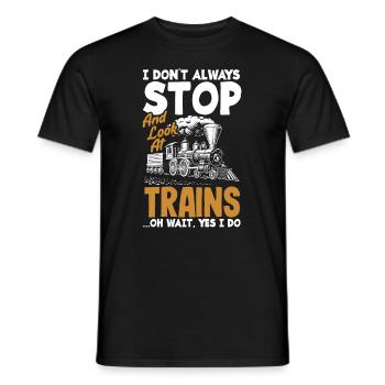 Drôle de Train amant Trains Locomotive cadeau - T-shirt homme - noir - Devant - AI Model Male 178 light (178cm)