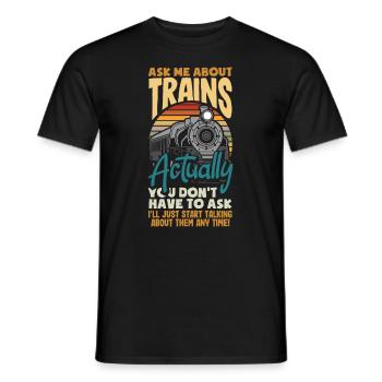 Drôle de Train amant Trains Locomotive cadeau - T-shirt homme - noir - Devant - AI Model Male 178 light (178cm)