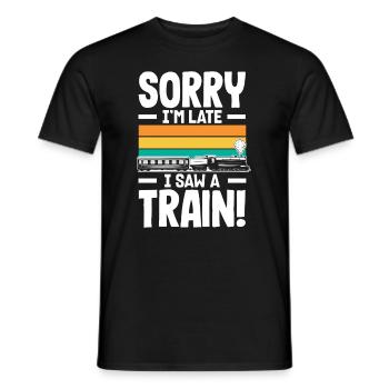 Drôle de Train amant Trains Locomotive cadeau - T-shirt homme - noir - Devant - AI Model Male 178 light (178cm)