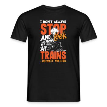 Drôle de Train amant Trains Locomotive cadeau - T-shirt homme - noir - Devant - AI Model Male 178 light (178cm)