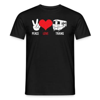 Drôle de Train amant Trains Locomotive cadeau - T-shirt homme - noir - Devant - AI Model Male 178 light (178cm)