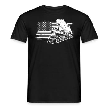 Drôle de Train amant Trains Locomotive cadeau - T-shirt homme - noir - Devant - AI Model Male 178 light (178cm)