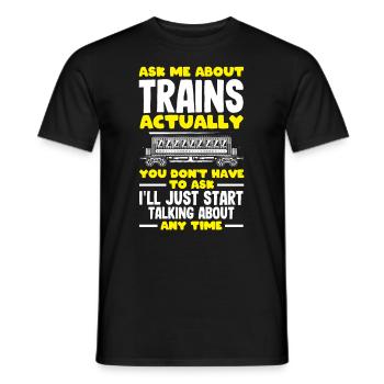 Drôle de Train amant Trains Locomotive cadeau - T-shirt homme - noir - Devant - AI Model Male 178 light (178cm)