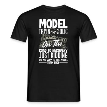 Drôle de Train amant Trains Locomotive cadeau - T-shirt homme - noir - Devant - AI Model Male 178 light (178cm)